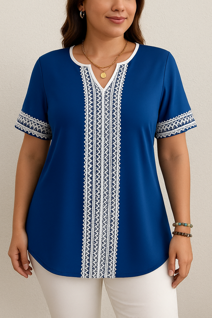 Blusa de Dama Curvy - Royal blue blouse
